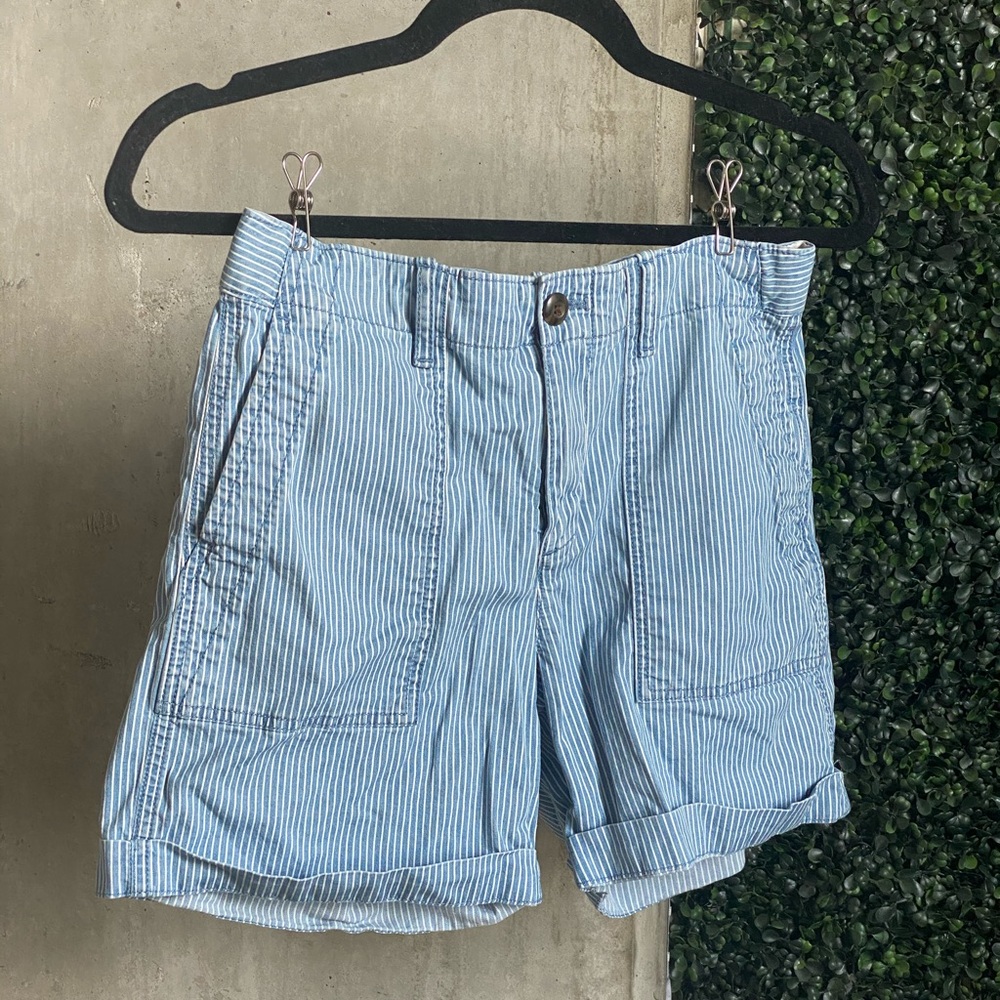 Gap Indigo Blue Stripe Utility Khaki Short Size 00